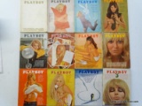 1969 PLAYBOY MAGAZINES; ALL 12 EDITIONS FROM THE 1969 PLAYBOY COLLECTION.