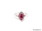 .925 STERLING SILVER LADIES 1 CT RUBY RING. SIZE 8.
