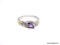 .925 STERLING SILVER LADIES 1/2 CT AMETHYST RING. SIZE 8.