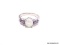 .925 STERLING SILVER LADIES 1-1/2 CT OPAL AND AMETHYST RING. SIZE 7.5.