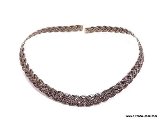 .925 STERLING SILVER LADIES WEAVE CUFF COLLAR NECKLACE. 23
