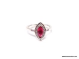 .925 STERLING SILVER LADIES 1 CT RUBY RING. SIZE 8.