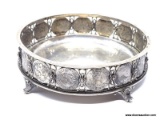 RARE, HAND MADE, EUROPEAN SILVER BOWL ALL FULLY HALLMARKED ON LEGS, ALL COINS ARE REAL AND DATE FROM