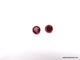 1.37 CT ROUND CUT GARNETS. MATCHED PAIR. MEASURES 5MM X 3MM.