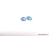 1.09 CT PEAR SHAPED BLUE TOPAZ. MATCHED PAIR. MEASURES 6MM X 4MM X 3MM.