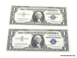 PAIR OF 1$ SILVER CERTIFICATES GEM UNC STAR NOTES. ?