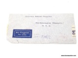 WWII NAZI LETTER ENVELOPE SENT TO U.S. HOSPITAL IN 1941.