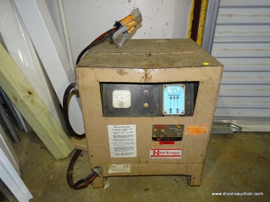 (WAREHOUSE) HERTNER BATTERY CHARGER. MODEL # 39F18-550. VERY WELL USED. PRIMARILY USED FOR FORKLIFT.