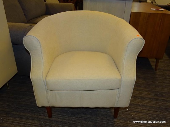 SOMA LYNDON UPHOLSTERED ARMCHAIR; THIS ELEGANT LITTLE ARMCHAIR IS COZY ALL OVER. DESIGNED WITH