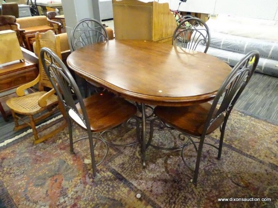 OVAL KITCHEN TABLE SET; 5 PIECE KITCHEN TABLE SET WITH 4 CHAIRS AND A KITCHEN TABLE. THIS AWESOME