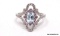 .925 STERLING SILVER 1 CT SWISS BLUE TOPAZ RING. SIZE 7 1/2.