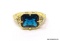 .925 LADIES STERLING SILVER 3 CT BLUE TOPAZ RING. SIZE 8.