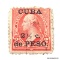1899 2 1/2 CENT, CUBA, RARE, ON U.S. 2 CENT STAMP
