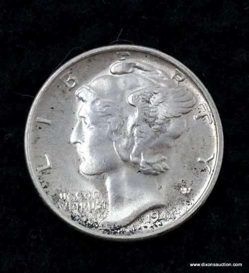 1944S GEM BU MERCURY DIME