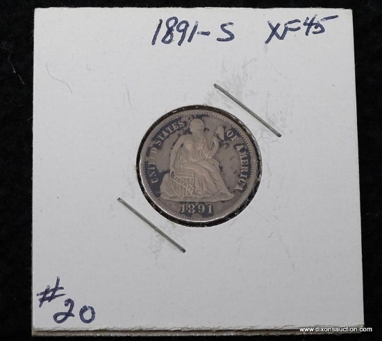 1891-S XF45 LIBERTY SEATED DIME