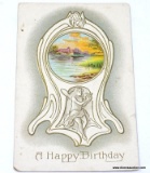 VICTORIAN - HAPPY BIRTHDAY POSTCARD, PRISTINE