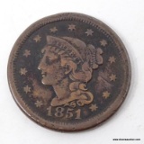 1851 XF LARGE U.S. CENT