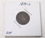 1875S VF LIBERTY SEATED DIME