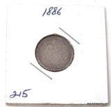 1886 VF LIBERTY SEATED DIME