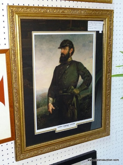 JOHN ELDER "THOMAS "STONEWALL" JACKSON" FRAMED PRINT; PORTRAIT OF THE CONFEDERATE ARMY GENERAL