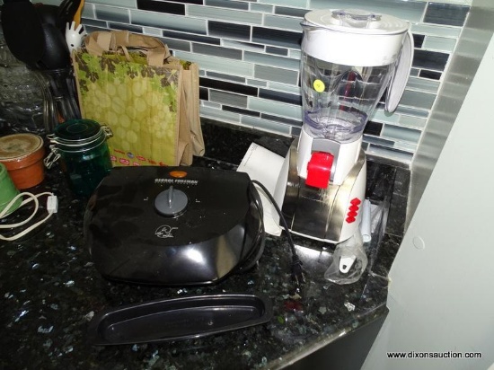 (KIT) BLENDER AND GRILL; SANDRA DISPENSING BLENDER AND A FOREMAN ELECTRIC GRILL