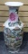 (LEFT WALL) ORIENTAL VASE; EARLY 20TH CEN. ROSE MEDALLION VASE WITH APPLIED LION HEADS- 24 IN H