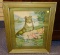 (LEFT WALL) FRAMED VICTORIAN PRINT; FRAMED 1906 VICTORIAN PRINT OF GIRL AND DOG TITLED 