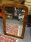 (LEFT WALL) ANTIQUE MIRROR; ANTIQUE EMPIRE MAHOGANY MIRROR- 18 IN X 28 IN