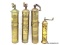 (LEFT WALL) BRASS PEPPER GRINDERS; FOUR MIDDLE EASTERN BRASS PEPPER GRINDERS- 3- 12 IN H AND 1- 8 IN
