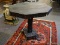 (LEFT WALL) TRAMP ART TABLE; VINTAGE TRAMP ART PEDESTAL TABLE- 30 IN X 23 IN X 30 IN