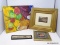 (LEFT WALL) PICTURE LOT; 4 PICTURES- OIL ON CANVAS UNFRAMED OF FRUIT- 17 IN X 14 IN, MATTED AND