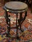 (R1) ORIENTAL PLANT STAND; VERY DAINTY ORIENTAL ROSEWOOD CARVED PLANT STAND WITH FLORAL CARVINGS AND