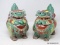 (R1) FOO DOG; PR. OF ORIENTAL LIDDED TOP FOO DOGS- 9 IN X 7 IN