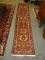 (R1) ORIENTAL RUNNER; HAND WOVEN PERSIAN ORIENTAL RUNNER IN RED, BLUE AND IVORY- 25 IN X 116 IN