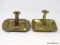 (R1) ANTIQUE CANDLEHOLDERS; 2 ANTIQUE FINGER PUSH UP CANDLEHOLDERS- 5 IN AND 6 IN. H.