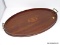 (R2) VINTAGE SERVING TRAY; VINTAGE MAHOGANY AND BRASS SERVING TRAY- 24 IN L.