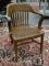 (R2) VINTAGE ARMCHAIR; ONE OF A PR. OF MAHOGANY JURY ARMCHAIRS- 24 IN X 24 IN X 32 IN (MATCHES 350)