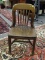 (R2) VINTAGE SIDE CHAIR; VINTAGE MAHOGANY SECRETARY'S DESK CHAIR- 17 IN X 18 IN X 34 IN