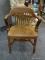 (R2) VINTAGE ARMCHAIR; ONE OF A PR. OF MAHOGANY JURY ARMCHAIRS- 24 IN X 24 IN X 32 IN (MATCHES 345)