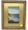 (LEFT WALL) FRAMED VINTAGE PHOTO; FRAMED AND MATTED VINTAGE SEASCAPE PHOTO IN VINTAGE GOLD FRAME- 8