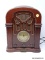 (LEFT WALL) VINTAGE STYLE RADIO; THOMAS COLLECTION EDITION TABLE TOP VINTAGE STYLE RADIO IN MAHOGANY