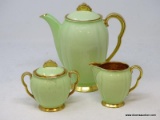 (LEFT WALL) TEA SET; 3 PC. CARLTON WARE TEA SET- TEAPOT, CREAM AND SUGAR