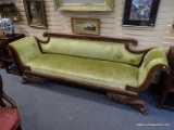 (LEFT WALL) FEDERAL SOFA; 19TH CEN. MAHOGANY FEDERAL SOFA (PROBABLY NEW YORK OR PHILADELPHIA) WITH