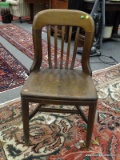 (R2) VINTAGE SIDE CHAIR; VINTAGE MAHOGANY SECRETARY'S DESK CHAIR- 17 IN X 18 IN X 34 IN