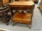 (R2) 19TH CEN STAND; 19TH CEN SHERATON 1 DRAWER STAND DOVETAIL WITH MAHOGANY SECONDARY RESTING ON