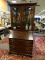 (R2) 2 PC. SECRETARY; SOLID MAHOGANY 2 PC. CHIPPENDALE STYLE SLANT FRONT SECRETARY WITH BOOKCASE TOP