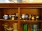 (R2) SHELF LOT; SHELF LOT OF COPPER LUSTER- 7 CREAMERS FROM 3 TO 6 IN. H., BOWL AND CUP- TOTAL 9