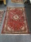 (R2) ORIENTAL RUG; HAND WOVEN HAMADAN ORIENTAL RUG IN RED BROWN AND IVORY WITH FLORAL PATTERNS- 41