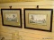 (LEFT WALL) FRAMED ENGRAVINGS; PR. OF FRAMED AND MATTED COLORED ENGRAVING OF EUROPEAN CITY I BLACK