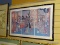 (RIGHT WALL) ORIENTAL PRINT; FRAMED ORIENTAL PRINT OF GEISHA GIRLS IN BLACK BAMBOO STYLE FRAME- 34